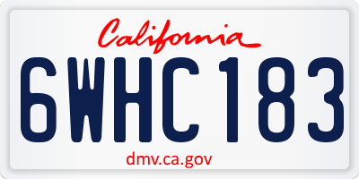 CA license plate 6WHC183