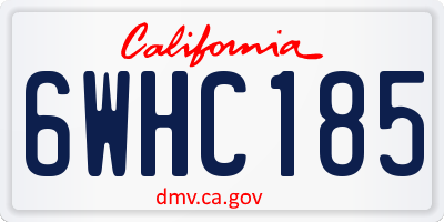 CA license plate 6WHC185