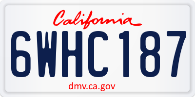 CA license plate 6WHC187