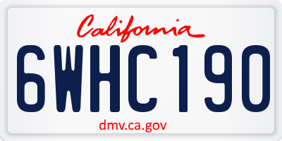 CA license plate 6WHC190