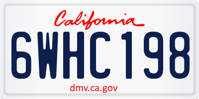CA license plate 6WHC198