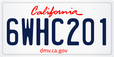 CA license plate 6WHC201
