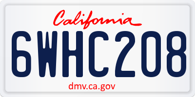 CA license plate 6WHC208