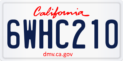 CA license plate 6WHC210