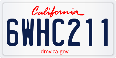 CA license plate 6WHC211