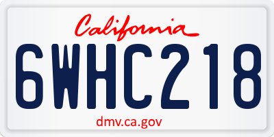 CA license plate 6WHC218
