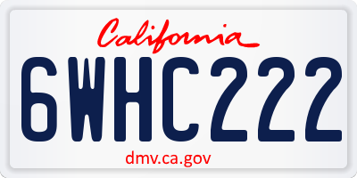 CA license plate 6WHC222