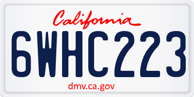 CA license plate 6WHC223