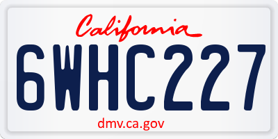 CA license plate 6WHC227