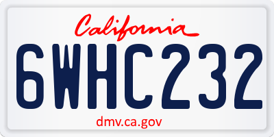 CA license plate 6WHC232