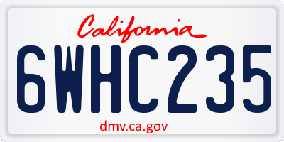 CA license plate 6WHC235