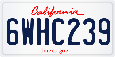 CA license plate 6WHC239