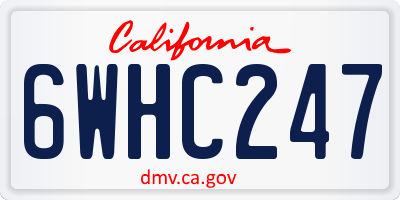 CA license plate 6WHC247