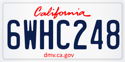 CA license plate 6WHC248