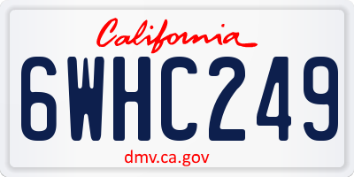 CA license plate 6WHC249