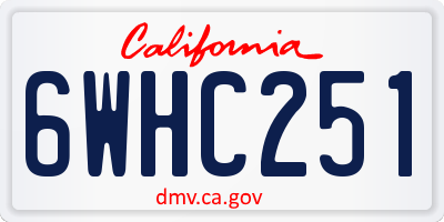 CA license plate 6WHC251