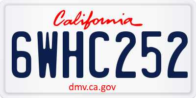 CA license plate 6WHC252