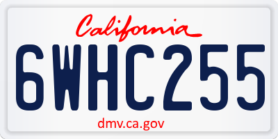 CA license plate 6WHC255