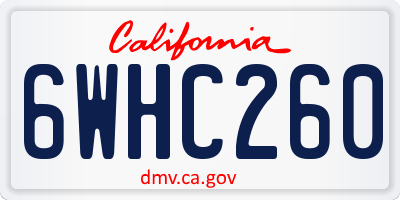 CA license plate 6WHC260