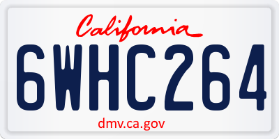 CA license plate 6WHC264