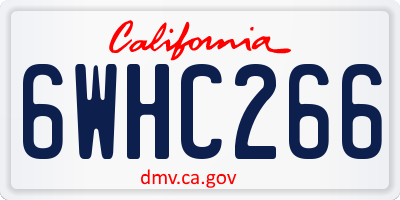 CA license plate 6WHC266