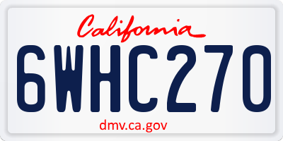 CA license plate 6WHC270