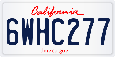 CA license plate 6WHC277