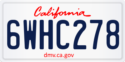 CA license plate 6WHC278