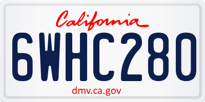 CA license plate 6WHC280