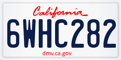 CA license plate 6WHC282