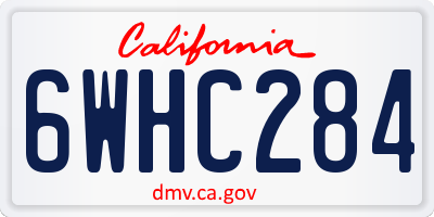 CA license plate 6WHC284