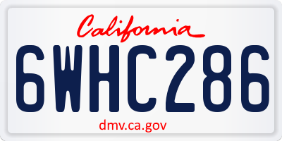 CA license plate 6WHC286