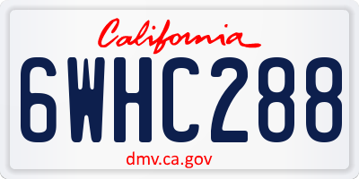 CA license plate 6WHC288
