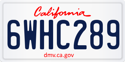 CA license plate 6WHC289