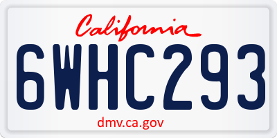 CA license plate 6WHC293