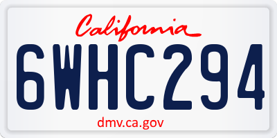 CA license plate 6WHC294