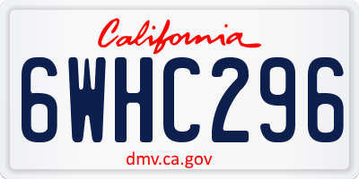 CA license plate 6WHC296