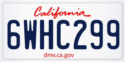 CA license plate 6WHC299