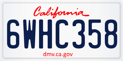 CA license plate 6WHC358