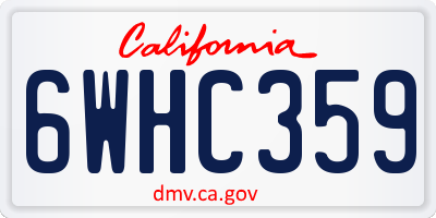 CA license plate 6WHC359