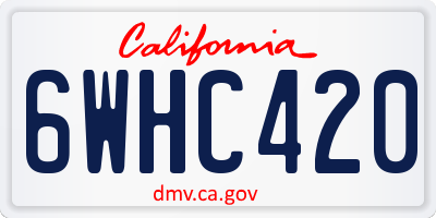 CA license plate 6WHC420