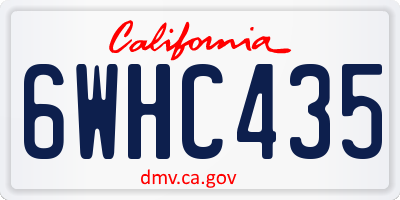 CA license plate 6WHC435