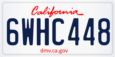 CA license plate 6WHC448