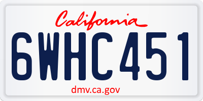 CA license plate 6WHC451