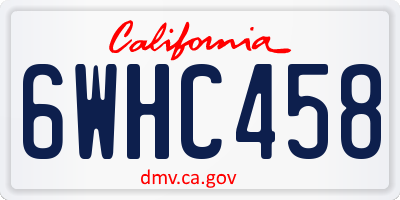 CA license plate 6WHC458