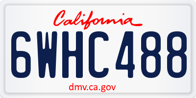 CA license plate 6WHC488