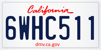 CA license plate 6WHC511