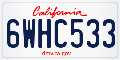 CA license plate 6WHC533