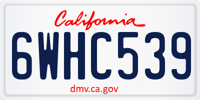 CA license plate 6WHC539