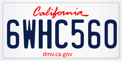 CA license plate 6WHC560